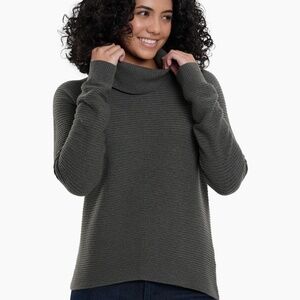 Kuhl Womens Solace Ribbed Cowl neck Sweater Top, Small